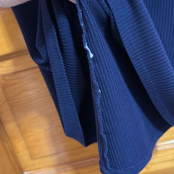 Reformation Sleeveless Navy Ribbed Knit Mod Dress Women’s Large - Picture 4 of 7